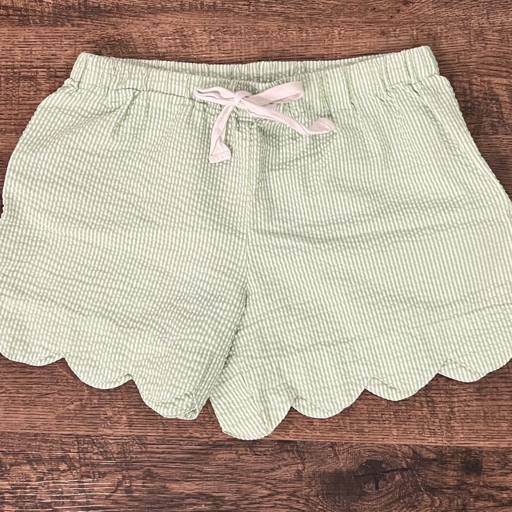 Green Seersucker Pajama shorts